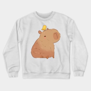 Capybara and bird illustration Crewneck Sweatshirt